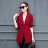 Long Plus Size Blazer Women Red Casual 5Xl Korean Woman Office Blazer Femme Abrigo Mujer Long Jacket Women Blazers Slim P6C1206