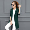 Long Plus Size Blazer Women Red Casual 5Xl Korean Woman Office Blazer Femme Abrigo Mujer Long Jacket Women Blazers Slim P6C1206