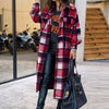 Long Shirt Jacket Winter Plaid Shirt Women Checkered Jacket Coat Oversized Woolen Overcoat Female Loose Thick Outerwear