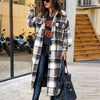Long Shirt Jacket Winter Plaid Shirt Women Checkered Jacket Coat Oversized Woolen Overcoat Female Loose Thick Outerwear