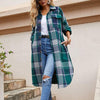 Long Shirt Jacket Winter Plaid Shirt Women Checkered Jacket Coat Oversized Woolen Overcoat Female Loose Thick Outerwear