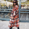 Long Shirt Jacket Winter Plaid Shirt Women Checkered Jacket Coat Oversized Woolen Overcoat Female Loose Thick Outerwear