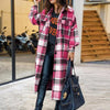Long Shirt Jacket Winter Plaid Shirt Women Checkered Jacket Coat Oversized Woolen Overcoat Female Loose Thick Outerwear
