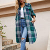 Long Shirt Jacket Winter Plaid Shirt Women Checkered Jacket Coat Oversized Woolen Overcoat Female Loose Thick Outerwear