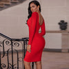 Long Sleeve Bandage Dress 2022 Christmas Year Red Bandage Dress Bodycon Women Autumn Winter Sexy Party Dress Evening Outfits