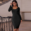 Long Sleeve Bandage Dress 2022 Christmas Year Red Bandage Dress Bodycon Women Autumn Winter Sexy Party Dress Evening Outfits