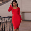 Long Sleeve Bandage Dress 2022 Christmas Year Red Bandage Dress Bodycon Women Autumn Winter Sexy Party Dress Evening Outfits