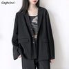 Long Sleeve Blazers Women Simple Black Outwear Single Breasted Spring Autumn Casual Tops Ladies Business Elegant Clothing Korean