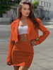 Long Sleeve Career Office Blazer Set Crop Top Mini Skirt Suits 2 Pieces Matching Sets Women 2023 Autumn Short Outfits
