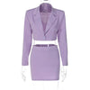 Long Sleeve Career Office Blazer Set Crop Top Mini Skirt Suits 2 Pieces Matching Sets Women 2023 Autumn Short Outfits
