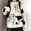 Long Sleeve Cartoon Sweater Pullover Autumn Winter Sweet Pullover Sweater Female Student Korean Style Loose Kawaii Sweater Coats