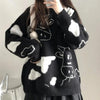 Long Sleeve Cartoon Sweater Pullover Autumn Winter Sweet Pullover Sweater Female Student Korean Style Loose Kawaii Sweater Coats