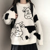 Long Sleeve Cartoon Sweater Pullover Autumn Winter Sweet Pullover Sweater Female Student Korean Style Loose Kawaii Sweater Coats