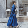 Long Sleeve Denim Dress Women 2022 Spring Summer  Korean Style Maxi Ankle-Length Jeans Ladies Clothes  Outwear