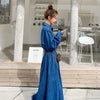 Long Sleeve Denim Dress Women 2023 Spring Summer Korean Style Maxi Ankle-Length Jeans Ladies Clothes  Outwear