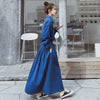 Long Sleeve Denim Dress Women 2023 Spring Summer Korean Style Maxi Ankle-Length Jeans Ladies Clothes  Outwear