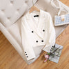 Long Sleeve Double Breasted Crop Blazers for Women High Street Suit Outwear Ladies Office Wear Short Suit Jacket Spring Autumn