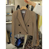 Long Sleeve Double Breasted Crop Blazers for Women High Street Suit Outwear Ladies Office Wear Short Suit Jacket Spring Autumn