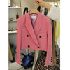 Long Sleeve Double Breasted Crop Blazers for Women High Street Suit Outwear Ladies Office Wear Short Suit Jacket Spring Autumn