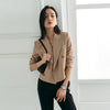 Long Sleeve Double Breasted Crop Blazers for Women High Street Suit Outwear Ladies Office Wear Short Suit Jacket Spring Autumn
