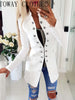 Long Sleeve Double Breasted Flap Detail Coat