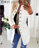Long Sleeve Double Breasted Flap Detail Coat
