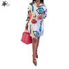 Long Sleeve Dress Cartoon Shirt Dress for Women Sexy Dress Women Summer Streetwear Short Dresses for Women Femme Robe Vestidos