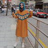 Long Sleeve Dress Women Loose Fall Warm All-match Korean Style Midi Thickening Baggy Plus Size 4XL Basic Patchwork Orange