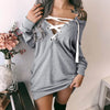 Long Sleeve Mini Dress Women 2022 Autumn Winter Solid Color Off-Shoulder Strappy Sweater Dresses Sexy Party платье женское