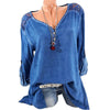 Long Sleeve V-neck Blouse Lace Tops Women 2022 Shirt Patchwork Tunic Ladies Hollow Out Crochet Blusas Plus Size 5XL