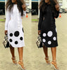 Long Sleeve White Shirt Dress Women Autumn Polka Dot Button Midi Shirt Dress Plus Size Office Elegant Casual Streetwear Dress