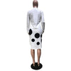 Long Sleeve White Shirt Dress Women Autumn Polka Dot Button Midi Shirt Dress Plus Size Office Elegant Casual Streetwear Dress