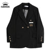 Long Sleeves Black Plus Size Clothing for Women Suit Blazer Chic Office Lady Double Breasted Blazer Ladies Outerwear Top
