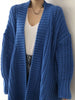 Long Winter Cardigan Women Vintage Side Split Knitwear Korean Mid-length Knit Sweater Casual Solid Long Sleeve Cardigan