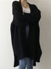 Long Winter Cardigan Women Vintage Side Split Knitwear Korean Mid-length Knit Sweater Casual Solid Long Sleeve Cardigan