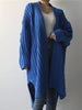 Long Winter Cardigan Women Vintage Side Split Knitwear Korean Mid-length Knit Sweater Casual Solid Long Sleeve Cardigan
