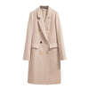 Long double breasted solid breif blazer women 2023 Spring Autumn Loose Jacket korean Suit
