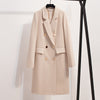 Long double breasted solid breif blazer women 2023 Spring Autumn Loose Jacket korean Suit