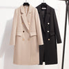 Long double breasted solid breif blazer women 2023 Spring Autumn Loose Jacket korean Suit