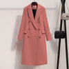 Long double breasted solid breif blazer women 2023 Spring Autumn Loose Jacket korean Suit