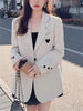 Loose Apricot Long Sleeve Suit Jacket Women's Spring And Autumn Commuter Simple Style Design Solid Color Blazer Coat Female