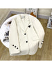 Loose Apricot Long Sleeve Suit Jacket Women's Spring And Autumn Commuter Simple Style Design Solid Color Blazer Coat Female