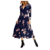 Loose Bohemian Dresses Women Casual Floral Rhombic Dress Beach Style Temperamental Print Maxi Dredd Prairie Chic Dresses
