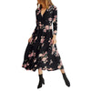 Loose Bohemian Dresses Women Casual Floral Rhombic Dress Beach Style Temperamental Print Maxi Dredd Prairie Chic Dresses