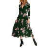 Loose Bohemian Dresses Women Casual Floral Rhombic Dress Beach Style Temperamental Print Maxi Dredd Prairie Chic Dresses