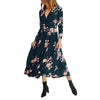 Loose Bohemian Dresses Women Casual Floral Rhombic Dress Beach Style Temperamental Print Maxi Dredd Prairie Chic Dresses