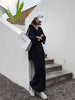 Loose Knitted Suit Autumn Women Set V Neck Long Pullovers Sweater + Wide Legs Pants Suit Female Tracksuit Two Piece Set Women