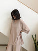Loose Knitted Suit Autumn Women Set V Neck Long Pullovers Sweater + Wide Legs Pants Suit Female Tracksuit Two Piece Set Women