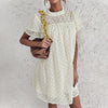 Loose Mini Dress Women Ruffles Short Sleeve Jacquard Dress Summer Solid Sexy Short Woman Dresses Casual Holiday Beach Dresses