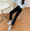 Loose Straight Jeans Women Autumn 2022 High Waist Student Trousers Woman's Thin Wide Leg Denim Pants Female Black Gray